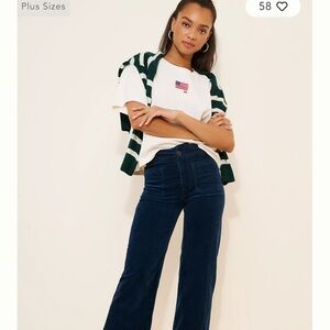 Maeve Deep Blue Wide Leg Corduroy Pants- buy both for $90